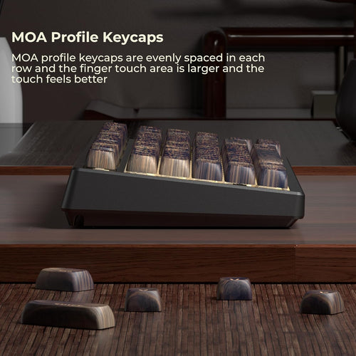 MOA Profile Wood Grain Keycaps,Xvx PBT Keycaps 130Pcs Retro Keycap Set for Mechanical Keyboard 61/64/75/84/87/104/108 Layout with Key Puller, Walnut Textures