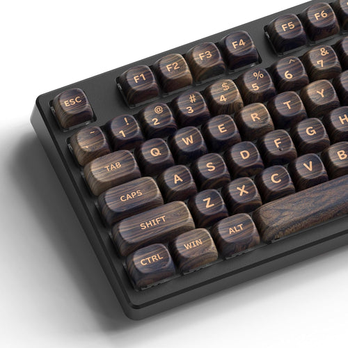 MOA Profile Wood Grain Keycaps,Xvx PBT Keycaps 130Pcs Retro Keycap Set for Mechanical Keyboard 61/64/75/84/87/104/108 Layout with Key Puller, Walnut Textures